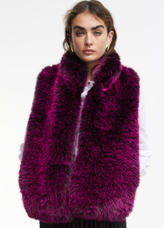 Veste sans manches fourrure