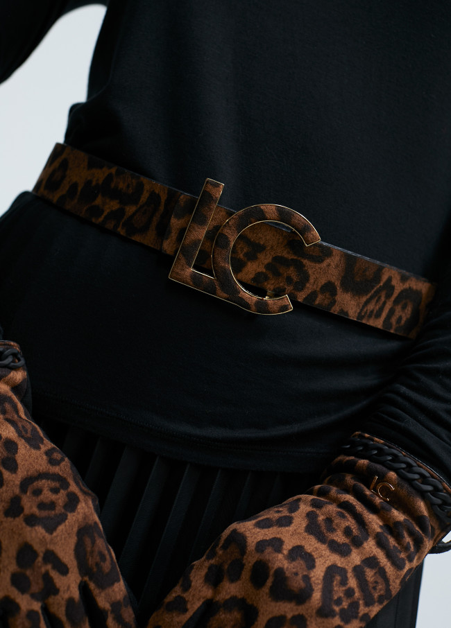 Cinto reversível animal print