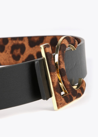 Cinto reversível animal print
