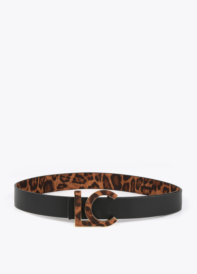 Cinturón reversible animal print