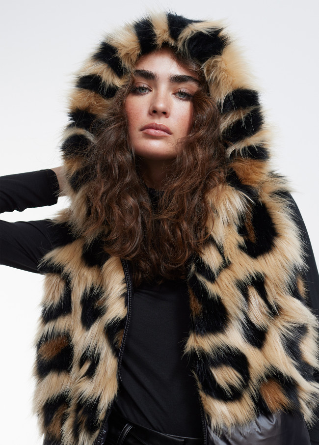 Weste Kunstfell kombiniert