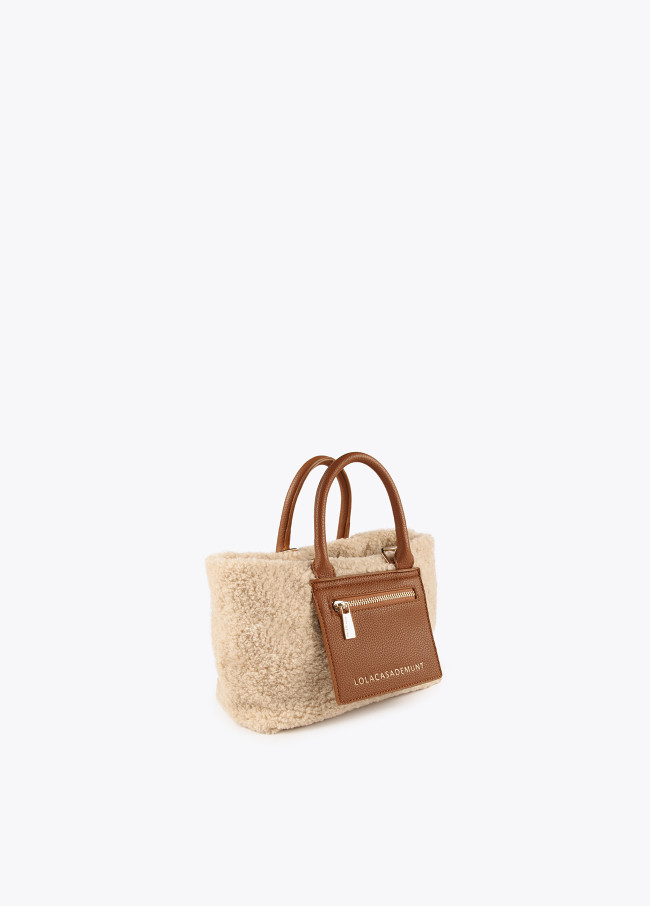 Borsa a tracolla effetto montone