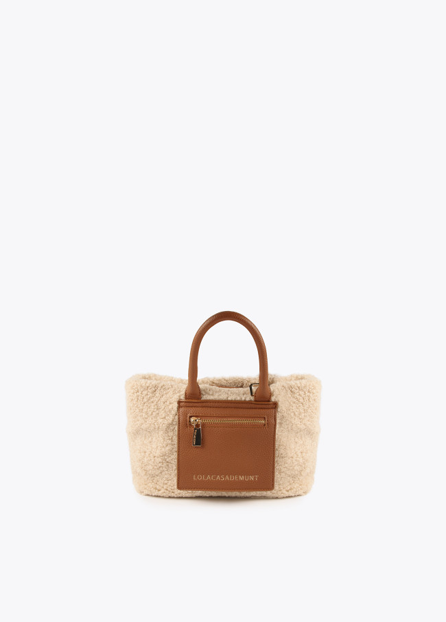 Faux shearling crossbody bag