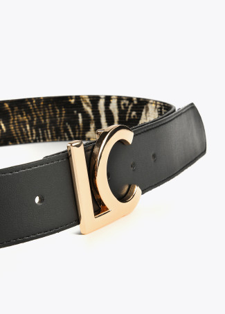 Cinturón reversible jacquard y negro