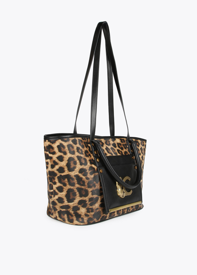 Animal print tote bag