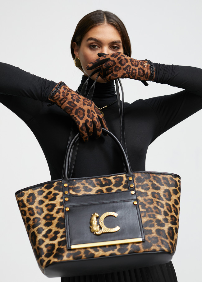 Animal print tote bag