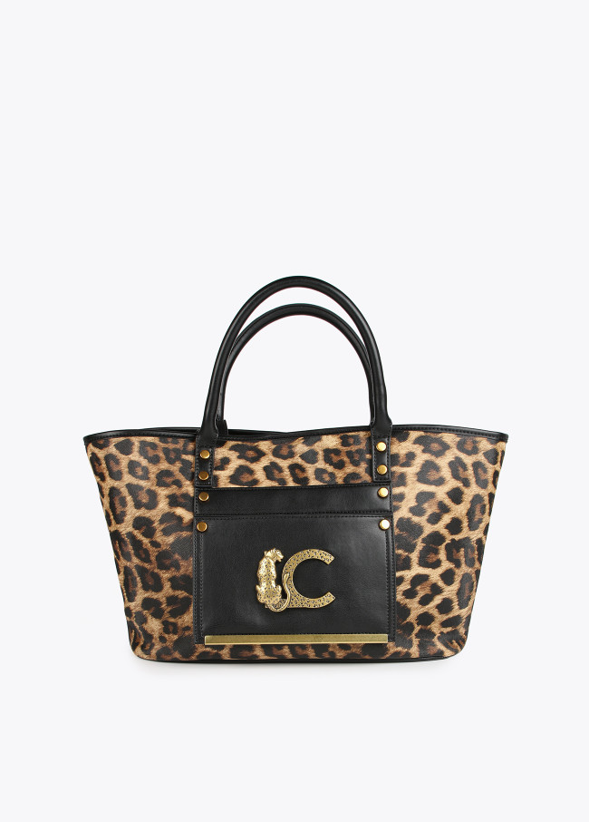 Animal print tote bag