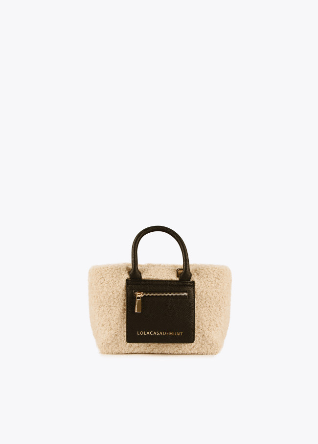 Faux shearling crossbody bag