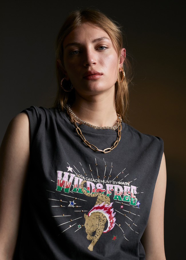 Camiseta tigre desgastada