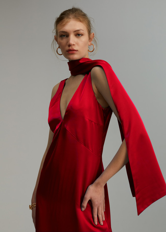 Vestido midi satén