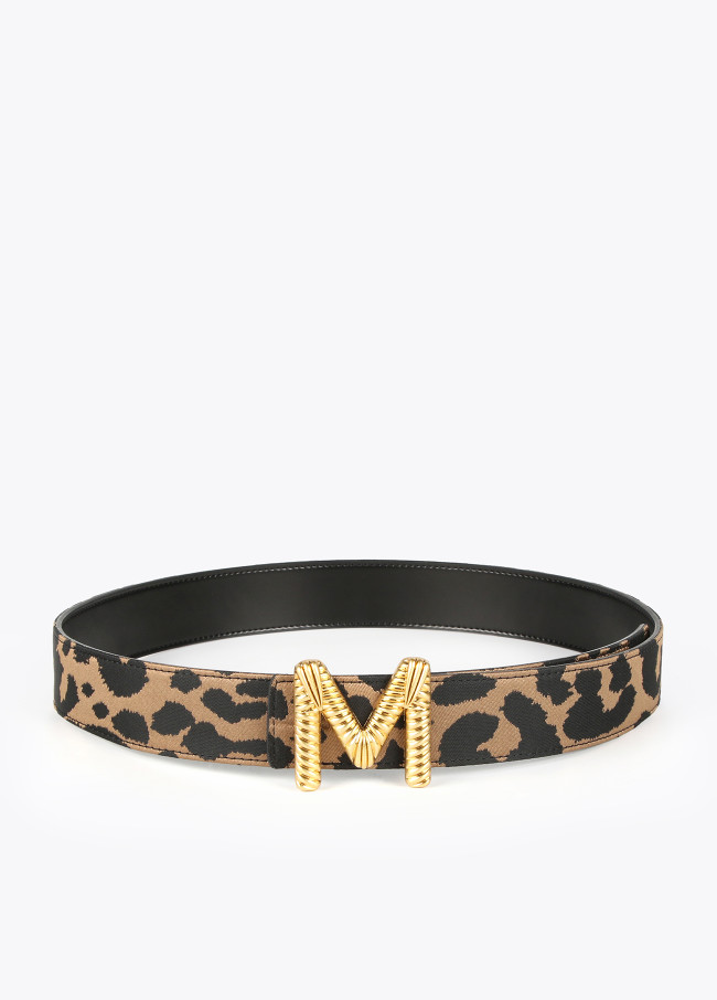 Cintura double face stampa animalier e nera