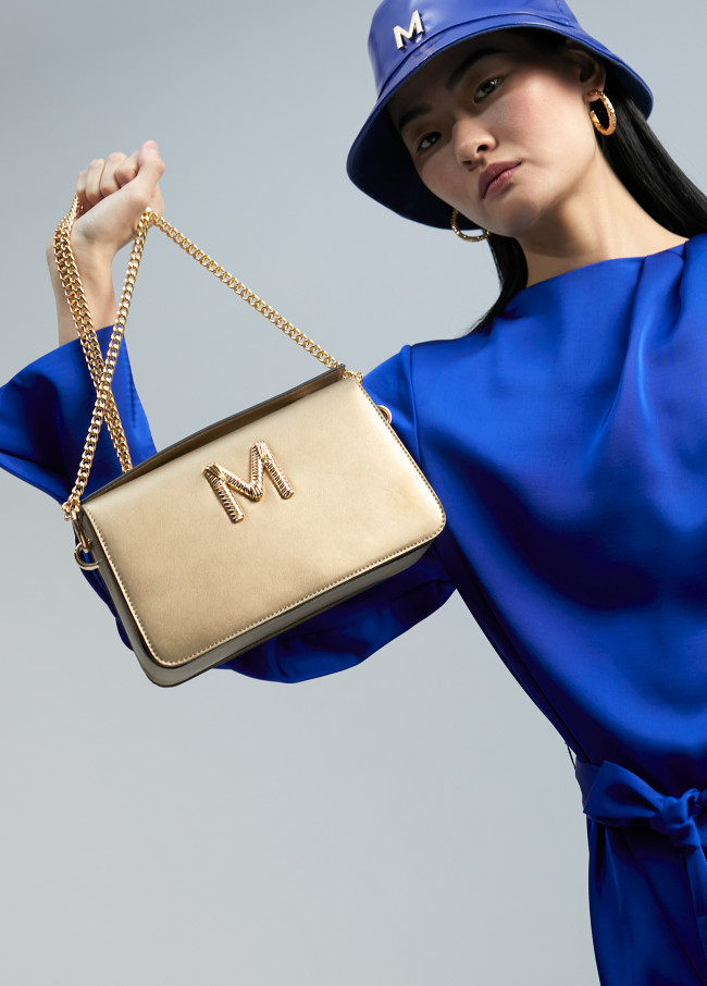 Golden crossbody bag