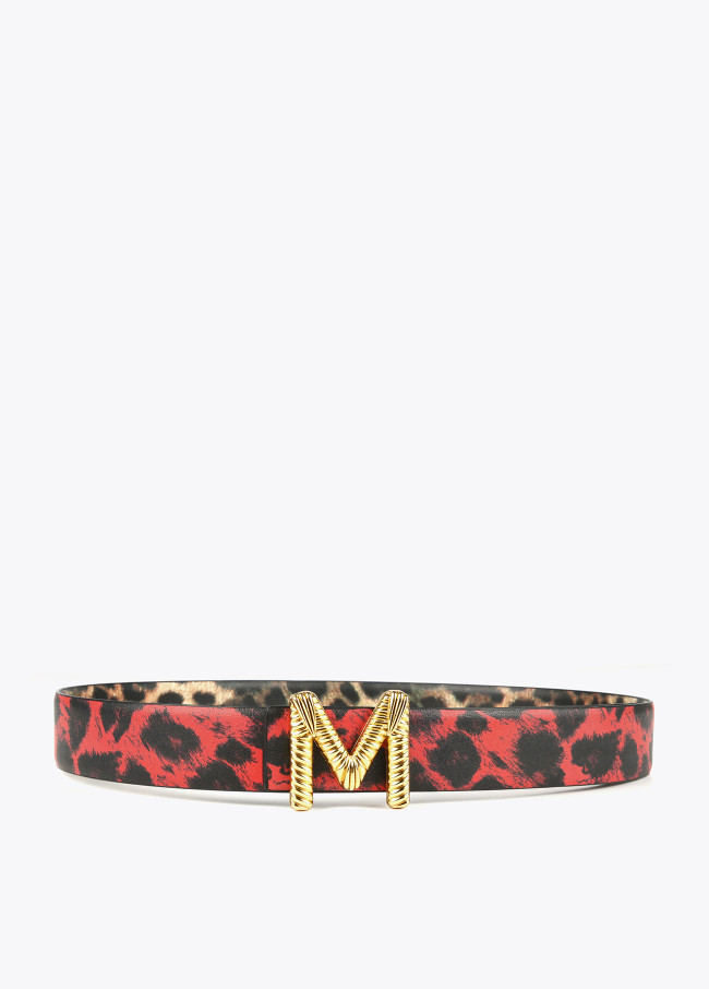 Reversible animal print belt