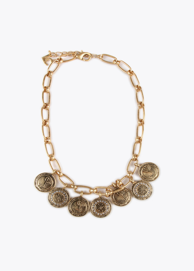 Necklace with coin pendants