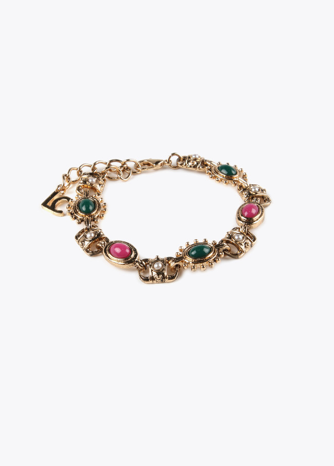 Pulsera dorada multi piedras