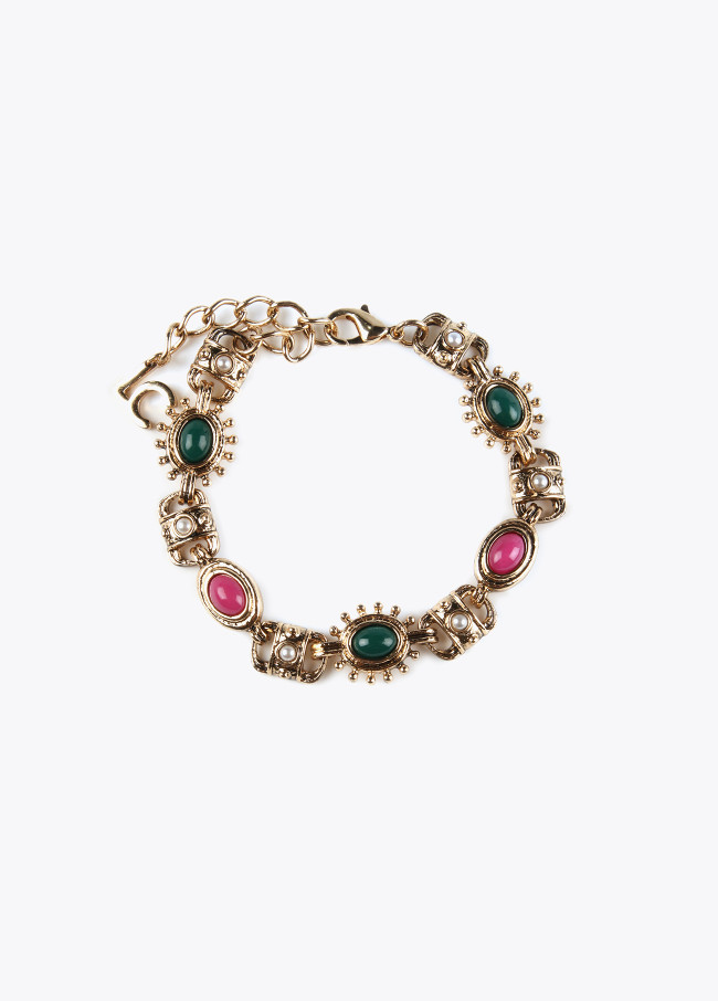 Pulsera dorada multi piedras