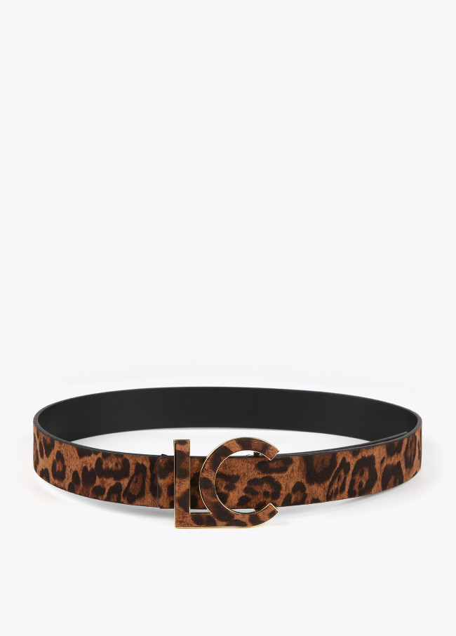 Reversible animal print belt