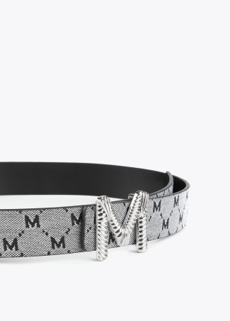 Grey and black reversible belt