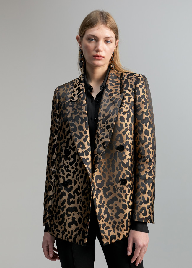 Blazer mit Animal Print