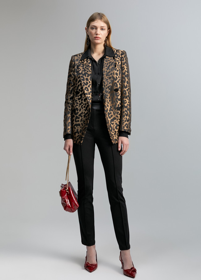 Blazer mit Animal Print