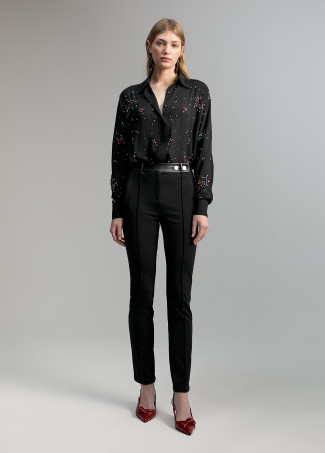 Pantalon détails similicuir