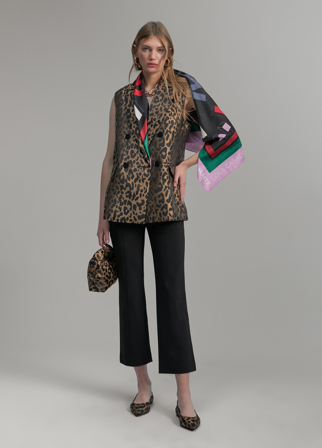Animal print gilet