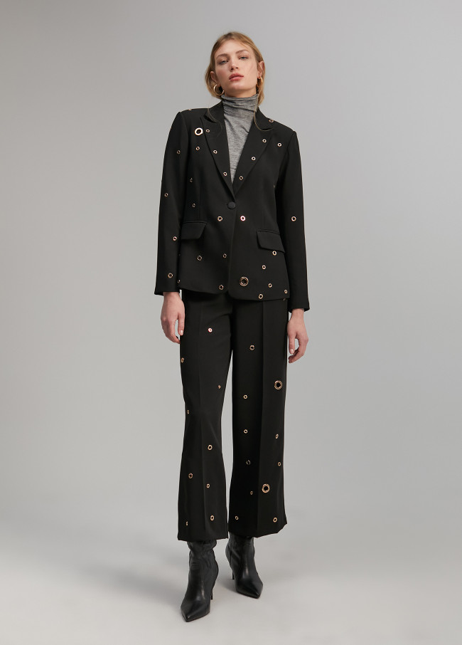 Blazer with eyelet details