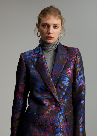 Printed jacquard blazer