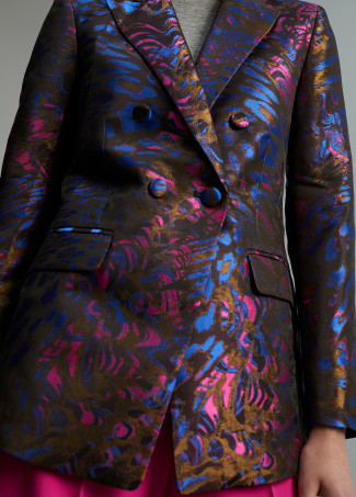 Jacquard-Blazer mit Print