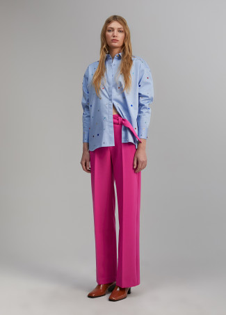 Shirt with rhinestone detail