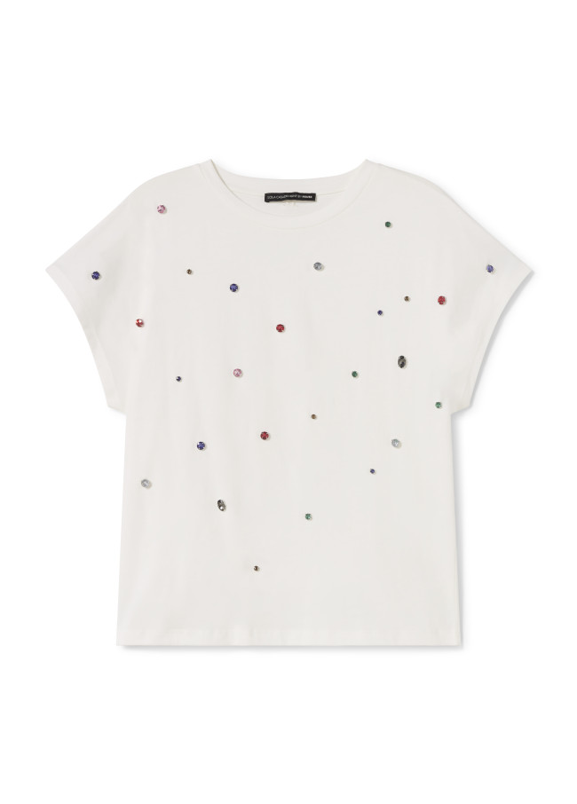 T-shirt with rhinestone detail