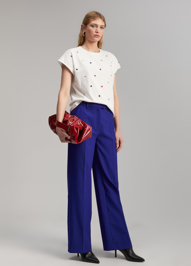 T-shirt with rhinestone detail