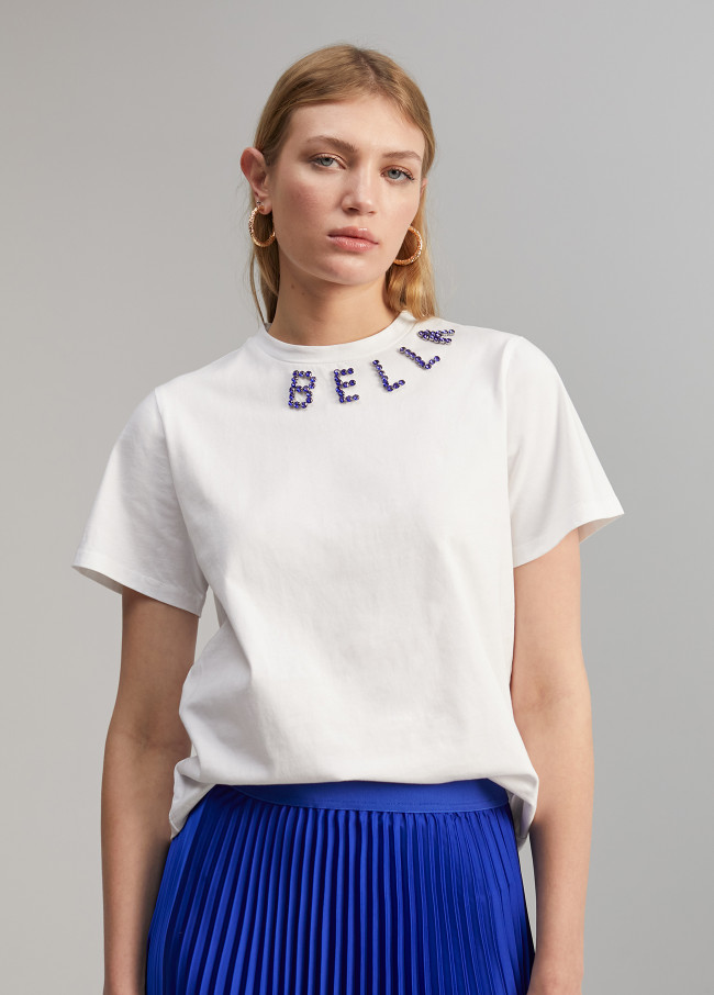 T-shirt with rhinestone detail