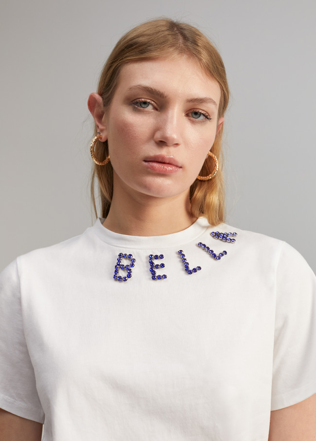 T-shirt with rhinestone detail