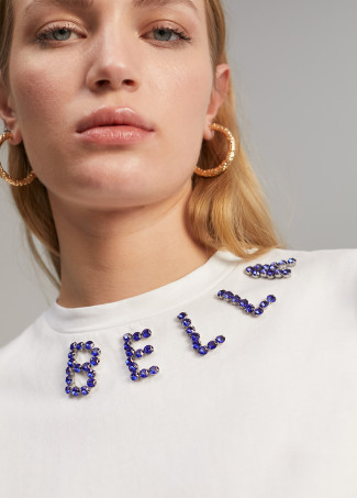 T-shirt with rhinestone detail