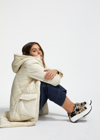 Sneaker mit Stoff im Animal Print