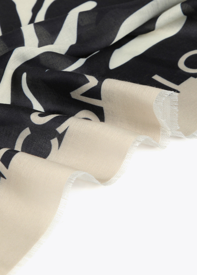 Fular logo y estampado zebra