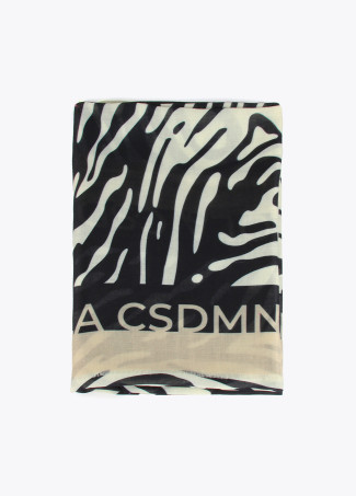 Fular logo y estampado zebra