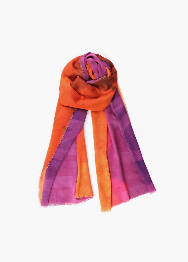 Foulard fuchsia et orange