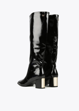 Bottes tige haute effet verni
