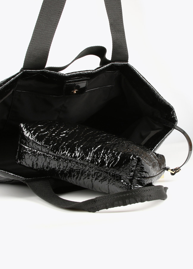 Tote bag de efeito envernizado