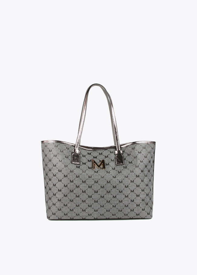 Grauer Shopper Monogramm