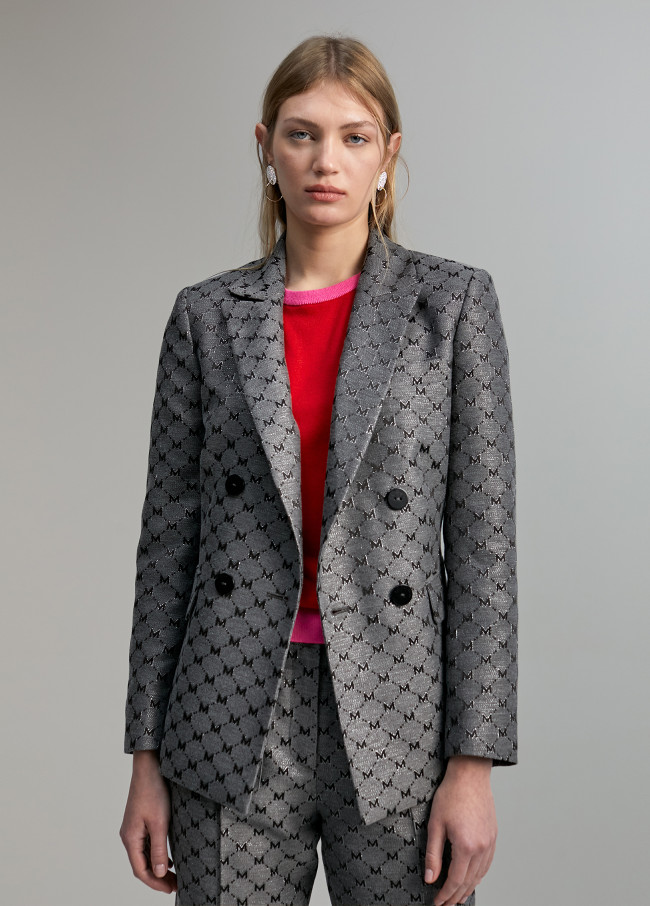 Blazer jacquard com monograma