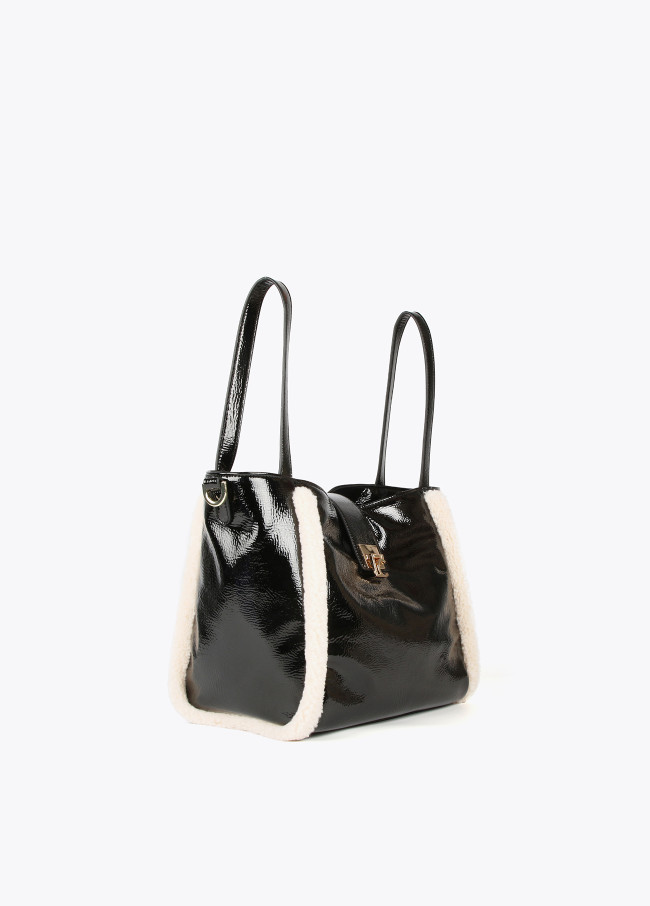 Shiny faux leather bag