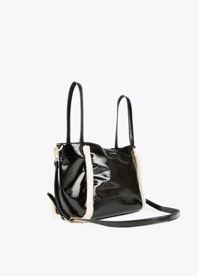 Shiny faux leather bag