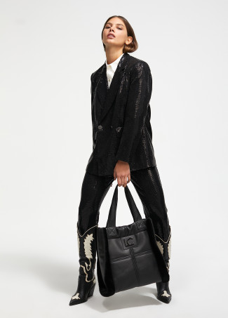 Shopper efecto piel y pelo