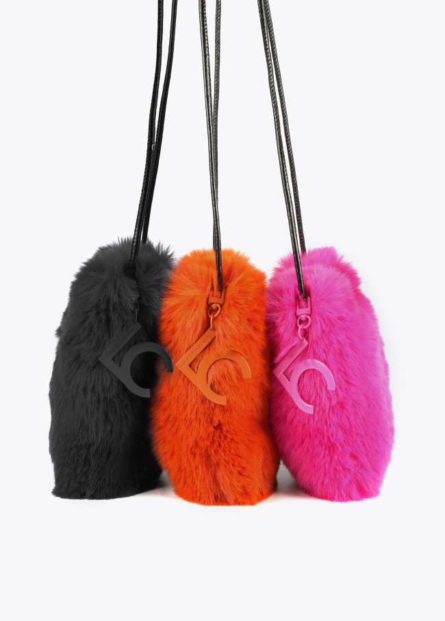 Faux fur crossbody bag