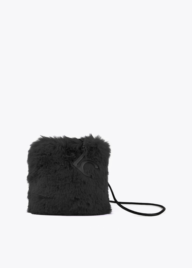 Faux fur crossbody bag