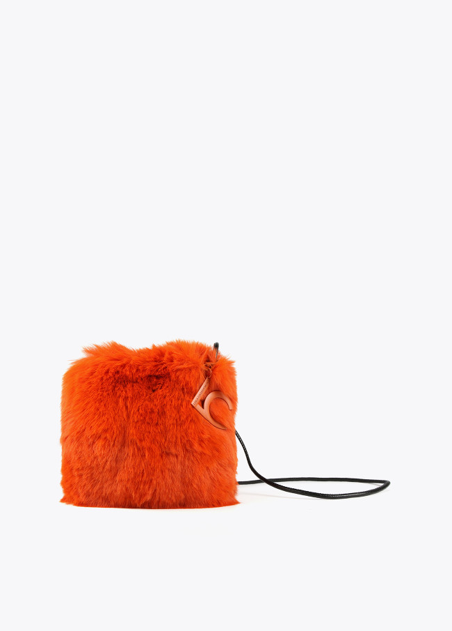 Faux fur crossbody bag