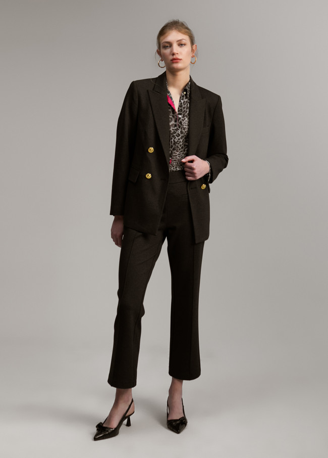 Trousers with button detail